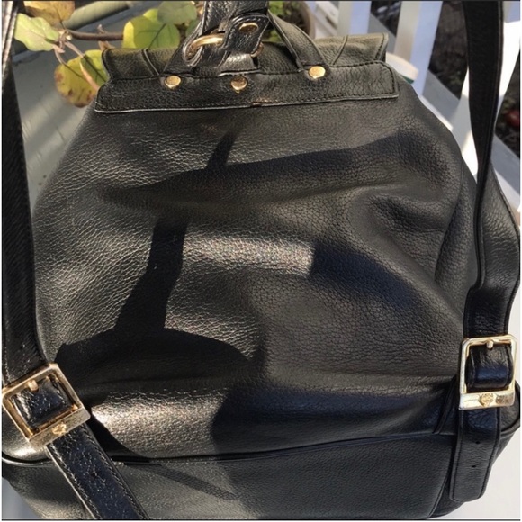 MCM Authentic Vintage Black Leather Backpack or handbag adjustable straps GC main image 10
